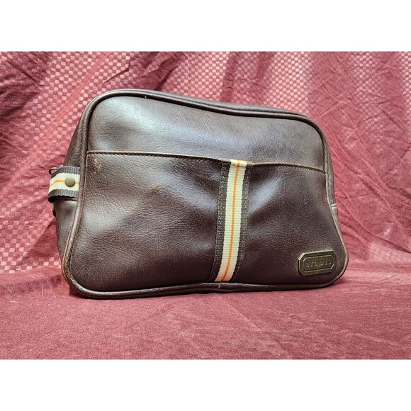 Aramis Other - ARAMIS Distinguished Traveler Brown Faux Leather Zip Toiletry Travel Bag
